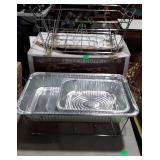 Buffet pans - 3 chrome plated wire chafing racks,