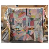 Summer weight quilt, measures 72 x 72, has damage