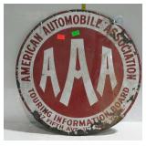 AAA American Automobile Association metal sign,