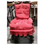 Rocker - black & gold painted wood framed barrel