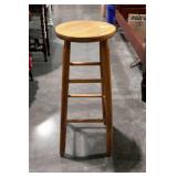 Oak bar stool with 12-1/2" diameter seat, 30" high