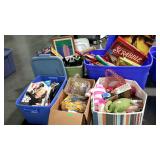 Skid- three totes and two boxes games, toys, books