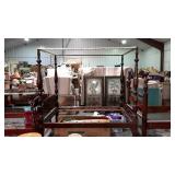 Canopy style rope bed modified with rails, full