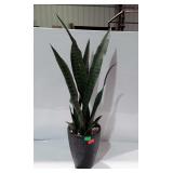 34" Artificial snake plant in home decor vase -