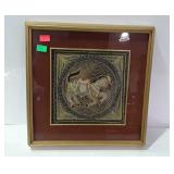 Asian themed puff fabric wall art with beaded