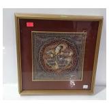 Asian themed puff fabric wall art with beaded