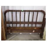 Twin size wooden bed, with wooden rails
