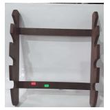 Wooden gun rack, measures 28 inches tall by 24