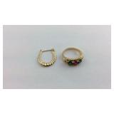 10k ring size 5 and 14k single earring