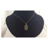 Jade gold plated necklace