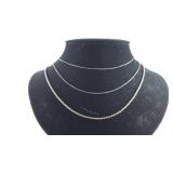Three sterling chain necklaces