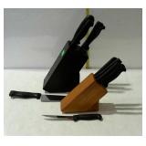 Two knife blocks with knives