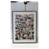 Cat print, framed, no glass - 19 x 25
