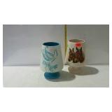 Handmade ceramic vases / candle holders, lot of 2