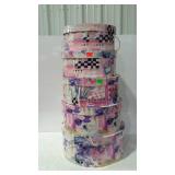Home decor storage boxes- five nested hatbox style