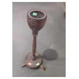 Wooden ash tray missing glass insert, has roses