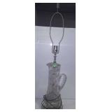 Crystal vase lamp, no shade measures 35 inches