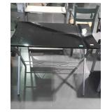 Glass top desk with metal base, seller code LY,