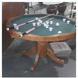 Three in one game table, includes bumper pool,