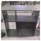 Black wooden cubby holder, measures 30 inches
