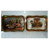 Two coke advertisement trays, both measure 19