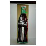 Metal coke thermometer with box, measures 29