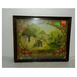 Framed print of a farmer and his horses, measures