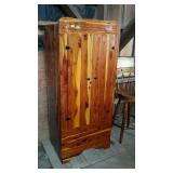 Double door solid cedar wardrobe. Has hanging b