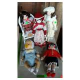 Group lot of dolls. One newborn with certificate,