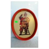 Oval tin, Coca-Cola Christmas tray. Ohio Art,