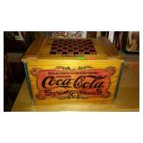 Wooden coke advertising crate, with checker board