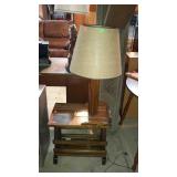 Floor lamp and magazine rack combined