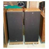 Two Mitsubishi floor speakers, measures 36 inches