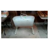 Vintage wicker portable baby bassinet. Has some