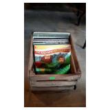 Apple crate with 33RPM records. Including Glenn