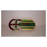 Decor sled. Tin and wood. 16"×6".