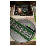 Camp cooking lot. Colman skewers, grill basket