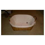 Double handled, lined laundry basket