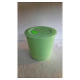 Jadeite grease jar, measures 6" across x 5.u5"
