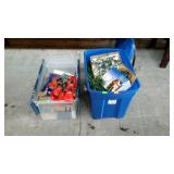 Two totes of Christmas decor - net style light