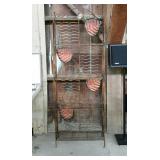 Home decor - folding metal 4-shelf unit with leaf