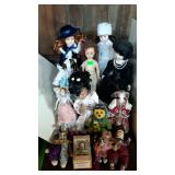 Group of dolls, porcelain, vinyl, stuffed, etc -