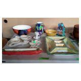 Painted home decor ceramics - vegetable tray,