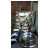 Home decor - Set of 8 silver charger plates, 13"