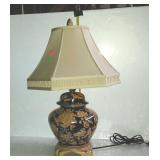 Ginger jar lamp, black, red and yellow colors