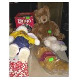 Group lot, includes stuffed animals, and a all