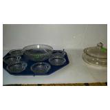 Glassware - 7-pc berry bowl set, and covered dish