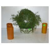 Group lot, includes artificial plant and three