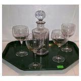 Decanter with wine glasses