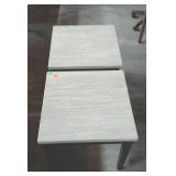 Pair of end tables, faux marble tops on wooden